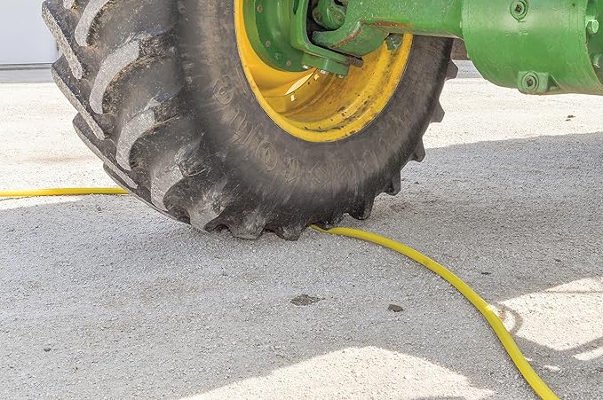 Dramm ColorStorm Premium Rubber Garden Hose – 75 ft Heavy Duty 5/8" Water Hose – Kink Resistant, Crush-Proof Nickel-Plated Couplings – Made in USA - Yellow