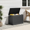 Oudoor Storage Deck Boxes Waterproof, Waterproof and UV Resistant Outdoor Storage Box Lockable Lid for Delivery Box, Indoor, Garden Tools, Pool Supplies, Patio (Black, 45 Gallon)