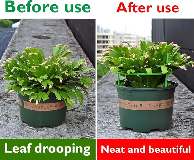 2 Set Plant Support,3 Layer Round Plant Support Stakes Ring Plastic Plant Cage Holder Flower Pot Climbing Trellis for Tomatoes,Rose, Potted Plants,Clivia, Succulents,(8.7" W x 21.7" H)