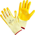 Yellow Gardening and Work Gloves for Men and Women (Medium) | Nitrile Coating Protection