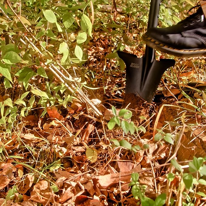 Root Slayer RS223, Nomad Steel Compact Mini Serrated Shovel Spade, Black