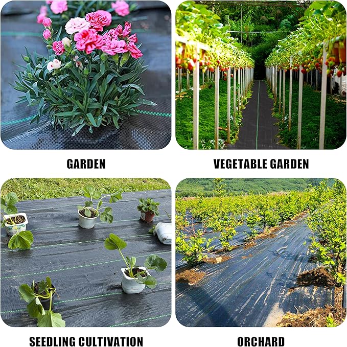 6FT x 300FT Weed Barrier Fabric Heavy Duty, 5.8oz Landscaping Fabric Woven Landscape Ground Cover for Gardens & Lawns