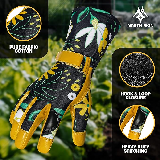 Thorn-Proof Gardening Working Gloves with Touch Screen Support, Long-Sleeve Pruning Gloves for Garden, Mechanics