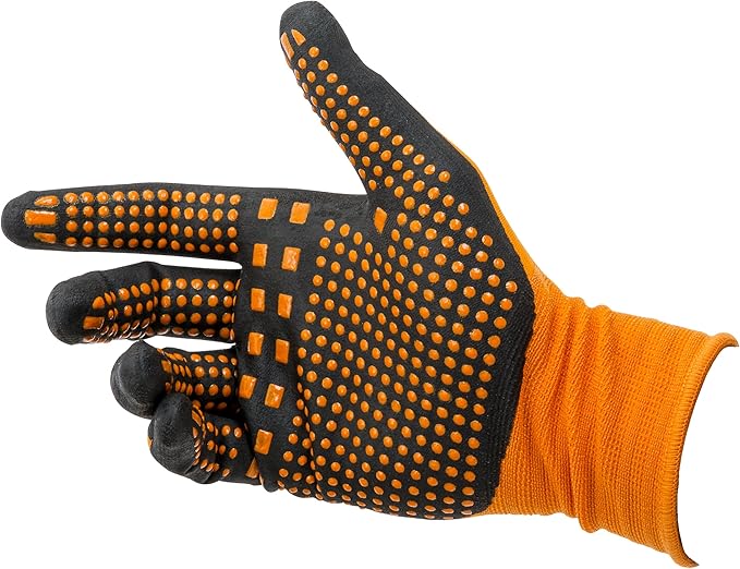 Midwest Gloves & Gear 94-L-L-AZ-12 Mens MAX Grip, Single Pair, Orange