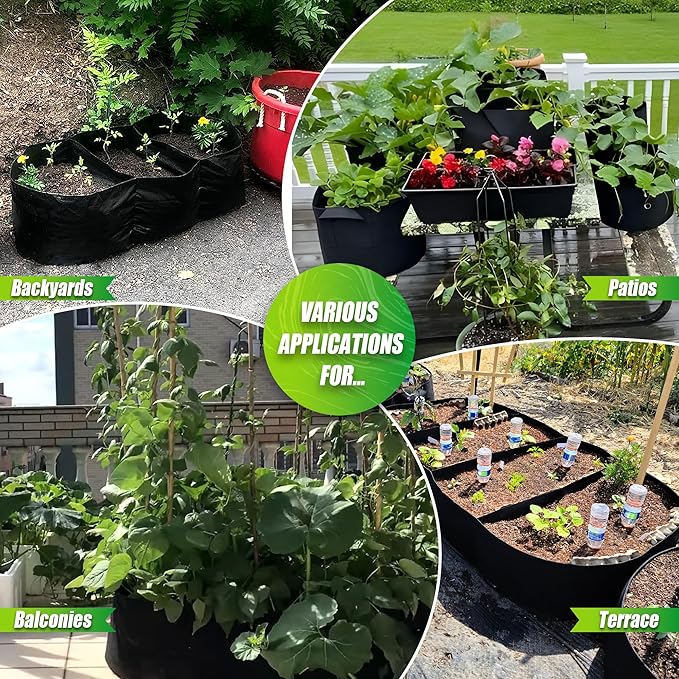 Plant Grow Bags- 6x3x1ft Fabric Raised Garden Beds Outdoor, Breathable & Sturdy Planter Box for Herb, Oval Plant Growing Container Large Raised Flower Bed