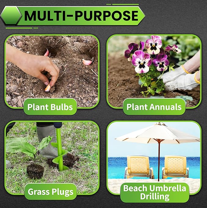 Auger Drill Bit for Planting - 3.5"X16" Heavy-Duty Garden Auger Spiral Drill Bit - Bulb Planter Tool & Auger Post Hole Digger - 3/8" Hex Drive Drill