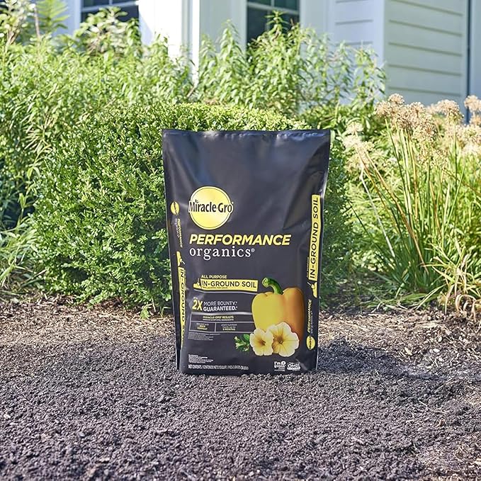 Miracle-Gro 60 Pack Performance Organics All Purpose In-Ground Garden Soil with Organic and Natural Ingredients, Feeds Vegetables, Flowers and Herbs for Up to 3 Months, 1.3 cu. ft.