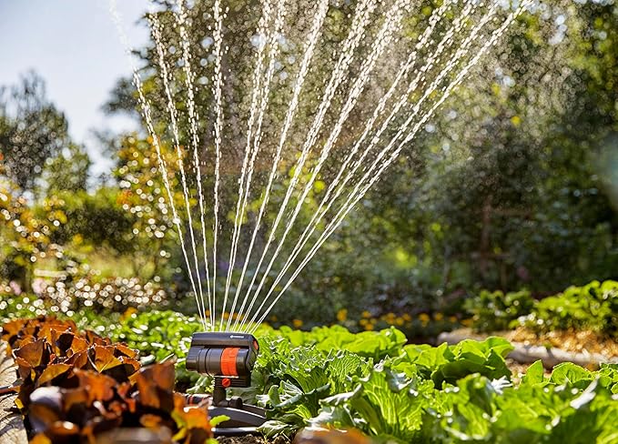 Gardena AquaZoom Compact Rectangular oscillating Sprinkler: Sprinkler for Watering Areas of 9–216 m², Range 3–18 m, Spread 3–12 m, Built-in Filter (18708-20)