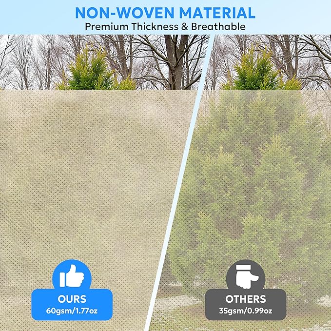 MIXC 4 Packs 2 Size Plant Covers Freeze Protection, Winter Plant Cover Cold Weather Tree Frost Cloth Warm Blankets Shrub Covers for Outdoor Plant (47''×71''+71×83'')