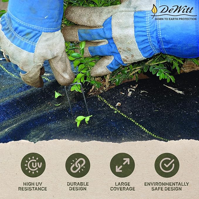Dewitt 3-Pack Pro-5 Weed Barrier Fabric 5 oz, 6 x 250 Feet – Heavy-Duty Woven Landscape Ground Cover Mat for Raised Garden Bed, Greenhouse Gardening, Outdoor Landscaping, and Commercial Planting
