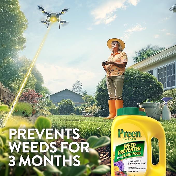 Preen Garden Weed Preventer Plus Plant Food - 5.625 lb. Bottle - Covers 900 sq. ft.