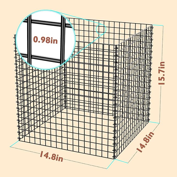 (6 Packs) Wire Plant Protector, 14.8" L x 14.8" W x 15.7" H Plant Protectors from Animals, Large Garden Plant Cage, Protect Plants, Shrubs and Vegetables from Rabbits, Heavy-Duty