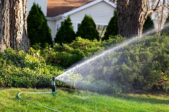 Rain Bird 42SASPG 42SA Gear Drive Rotor Lawn and Garden Sprinkler on Heavy Duty Green Spike, Adjustable 40° - 360° Pattern, 26' - 38' Spray Distance