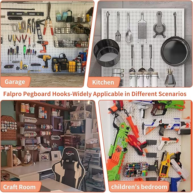 165pcs Metal Hanging Organizer Set, Waterproof Hooks and Storage Boxes for 1-inch Gutter Spacing, Tool Hanging Kit with Hammer, Brush, Drill, Screw for Garage, Warehouse, Garden Use