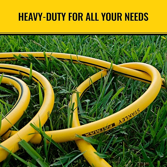 Stanley FATMAX Professional Grade Garden Hose, 100 Feet x 5/8 Inch, Yellow, 500 PSI