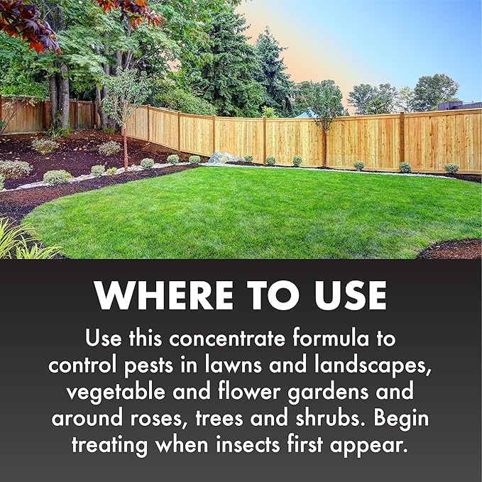 Spectracide Triazicide Insect Killer For Lawns & Landscapes Concentrate (Ready-To-Spray), Protects Lawns, Vegetables, Fruit & Nut Trees, Roses, Flowers & Shrubs, 32 fl Ounce