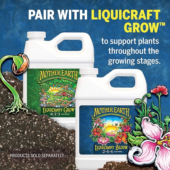 Mother Earth LiquiCraft Bloom 2-4-4 For Flowering Plants And Vegetables Such As Tomatoes, 1-Gallon