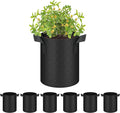 HealSmart 6-Pack 1 Gallon Nonwoven Grow Bags, Aeration Fabric Pots with Handles, Suitable for Garden Fruits, Vegetables and Flowers, Black