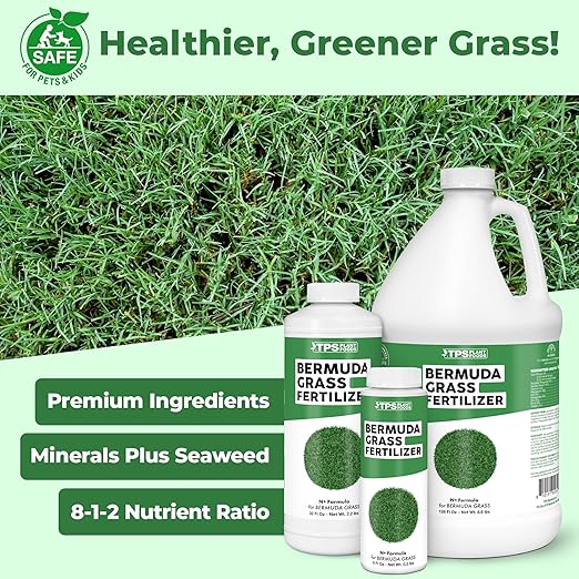 Bermuda Grass Fertilizer for Bermuda Grass, Great for Tifway, Celebration, and Princess Varieties, Liquid Fertilizer by TPS Plant Foods, 32 oz (1 Quart)