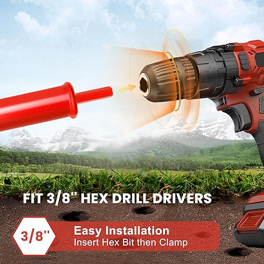 TCBWFY 4"x12" Auger Drill Bit for Planting Digging Holes,Garden Plant Flower Bulb Auger Spiral Drill Rapid Bulb Planter Earth Auger Bit Post or Umbrella Hole Digger for 3/8"Hex Drive