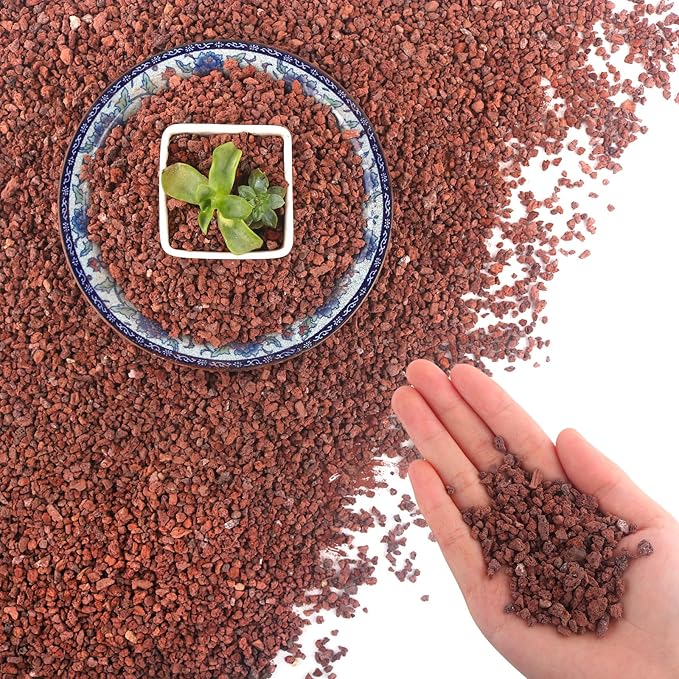 Mulctun 45Lb Horticultural Lava Rock - Succulent Soil Amendment, Decorative Cactus Soil Potting Mix, Volcanic Rock for Aquarium, Fairy Gardening Top Dressing Plant Drainage