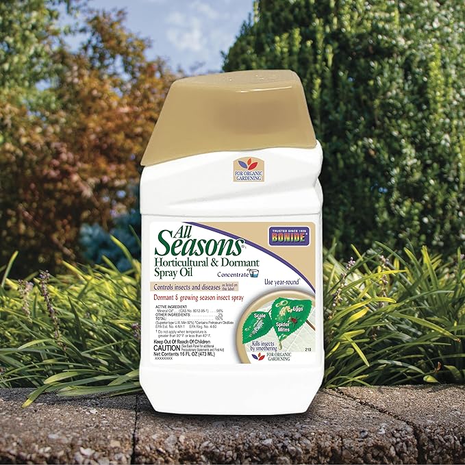 Bonide All Seasons Horticultural & Dormant Spray Oil, 16 oz Concentrate, Disease Prevention & Insect Killer for Organic Gardening