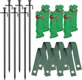 Kingsyard Heavy Duty Tree Stake Kit, 6 Pcs 16 Inch Steel Tree Stakes and Supports for Leaning Young Trees Straightening Kit Against Bad Weather, with 6Pcs Straps & 6Pcs 13ft Anchor Ropes