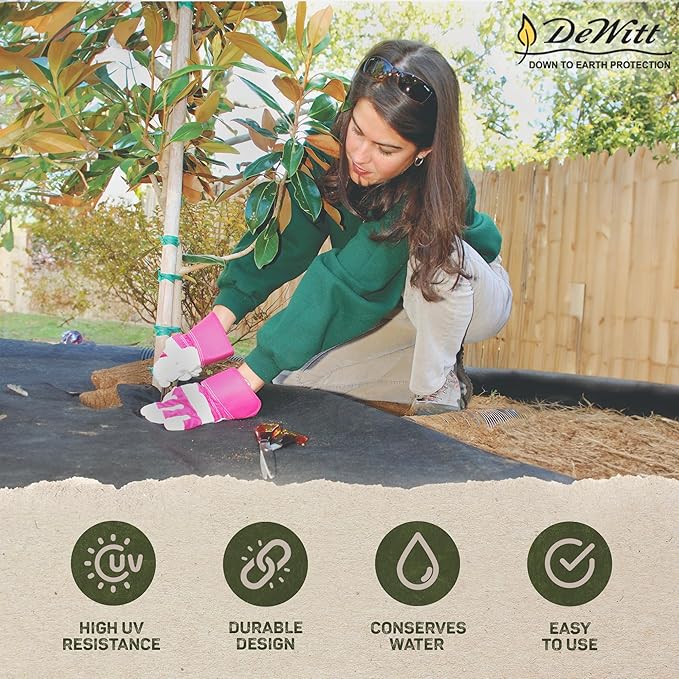 DeWitt 30 Year Professional Weed Control Fabric, 3 oz, Black, 4' x 100' - Heavy-Duty, Tear-Resistant Landscape Barrier for Gardens, Pathways & Hardscaping, Water & Nutrient Permeable