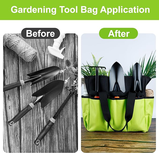 Portable Garden Tool Bag with 16 Pockets & Handle, Durable Waterproof Garden Tote Bag for women & Men, 900D Heavy Duty Gardening Tool Organizer and Storage Bags for Indoor & Outdoor