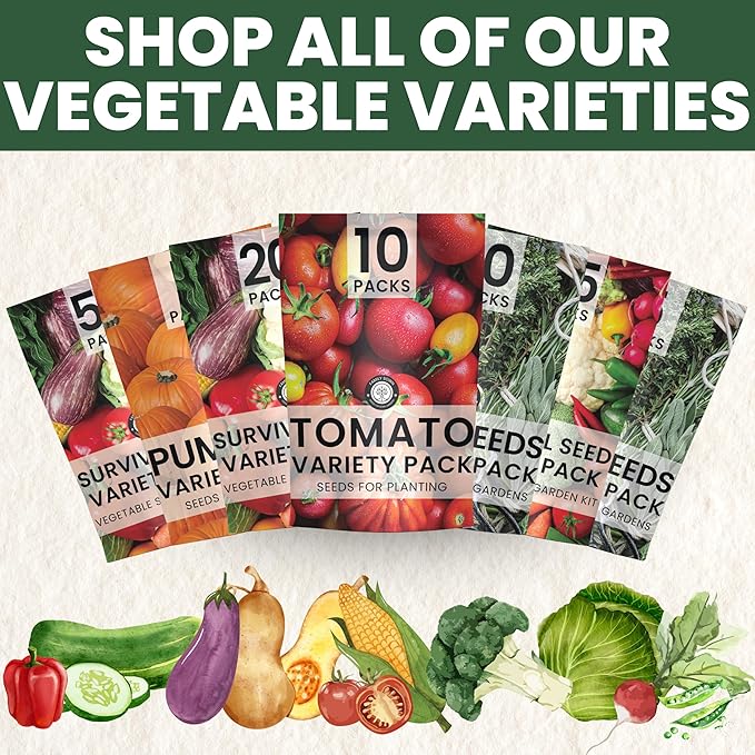 Tomato Seeds | 10 Individual Packs | 2026 Season | Non-GMO | Roma, Brandywine, Cherry & More! | for Planting Indoor & Outdoor | by Family Sown