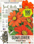 Seed Needs Mexican Sunflower Seeds for Planting Tithonia rotundifolia Flowers - Heirloom & Open Pollinated Flower Seed - Annual Wildflower to Plant a Butterfly Garden (1 Pack)