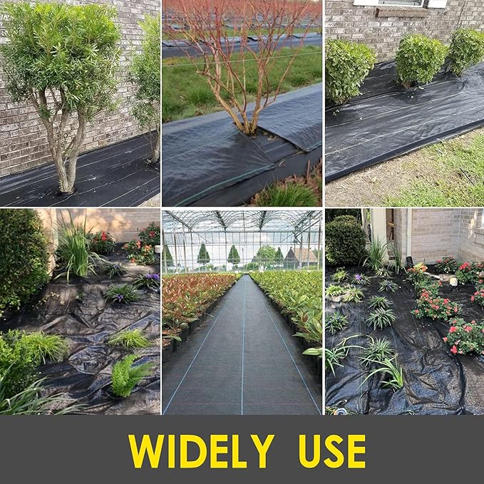 Weed Barrier Landscape Fabric Heavy Duty，Garden Fabric Weed Barrier，Black Mulch for Landscaping, Weed Blocker Fabric Garden Bed Cover Garden Supplies (3ft x 60ft)