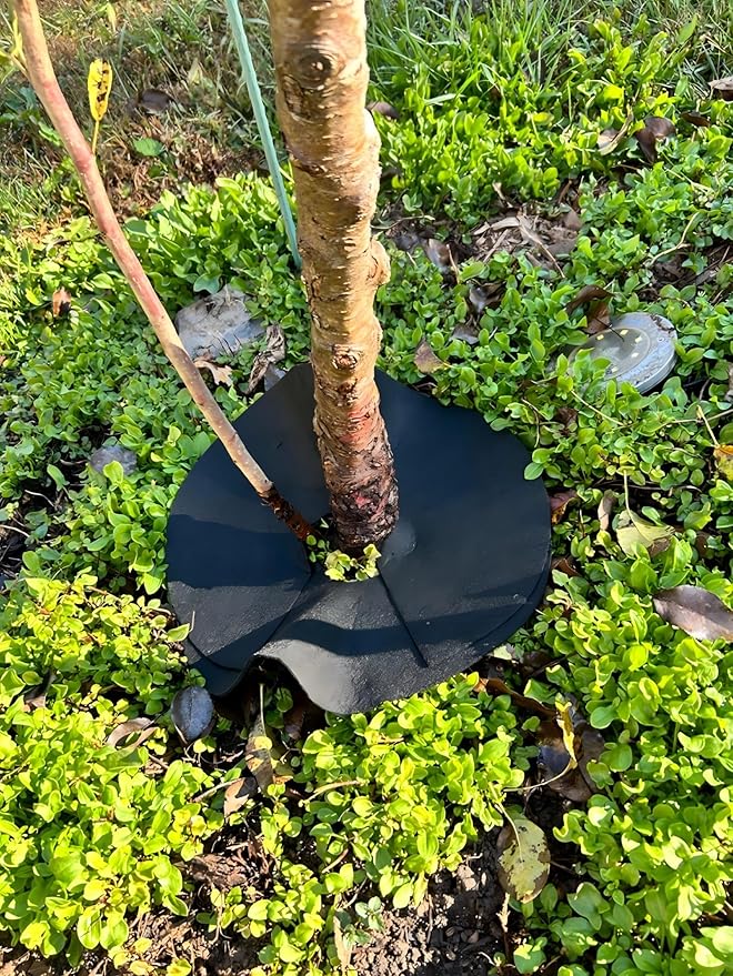 32.5" Non-Woven Tree Mulch Ring, 2 Pack Weed Barrier Mat,Degradable Tree Mulch Used to inhibit Weed Growth and Landscape Weed Control Plant Root Protection