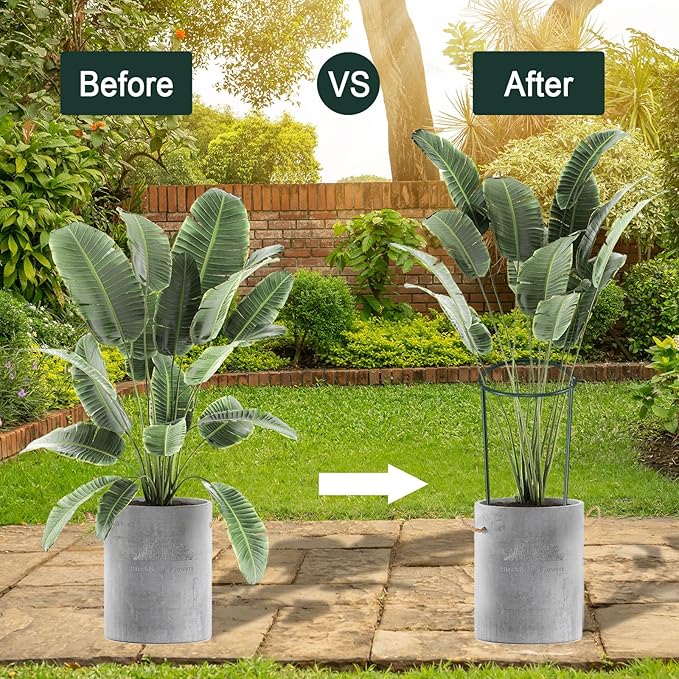 12 Pack 10" W x 32" H Plant Support Stakes, Large Peony Cages and Supports, Tall Peony Ring Supports, Garden Plant Stakes for Outdoor Plants, Rose, Tomato, Hydrangea, Flowers