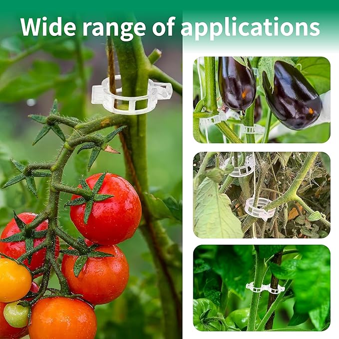 200pcs Trellis Clips for Climbing Plants Outdoor,Plant Support Clips Reusable Garden Clips,Tomato Clips, Plastic Trellis Clips,Garden Plant Clips to Grow Upright Makes Plants Healthier