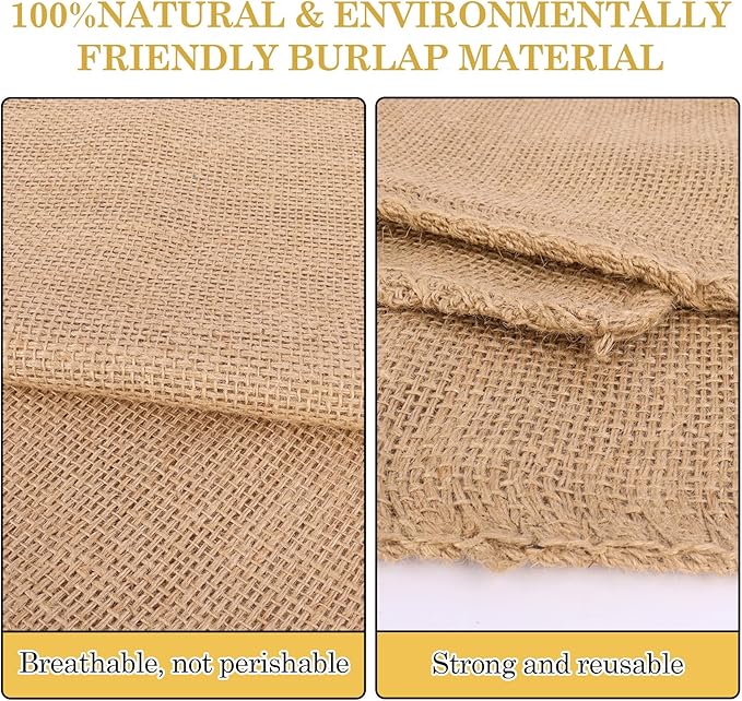 Klmnop 6 Pack Natural Burlap Bags with Drawstring, 16x24 Inch Reusable Jute Potato Sacks with Rope for Potatoes, Onions, Vegetables, Plants, and Large Gift Packaging