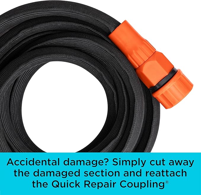 Black + Decker® 25 ft x 5/8 in, Expanding Garden Hose – Lightweight, Kink-Resistant, Quick Repair Couplings® BXMHBB22182