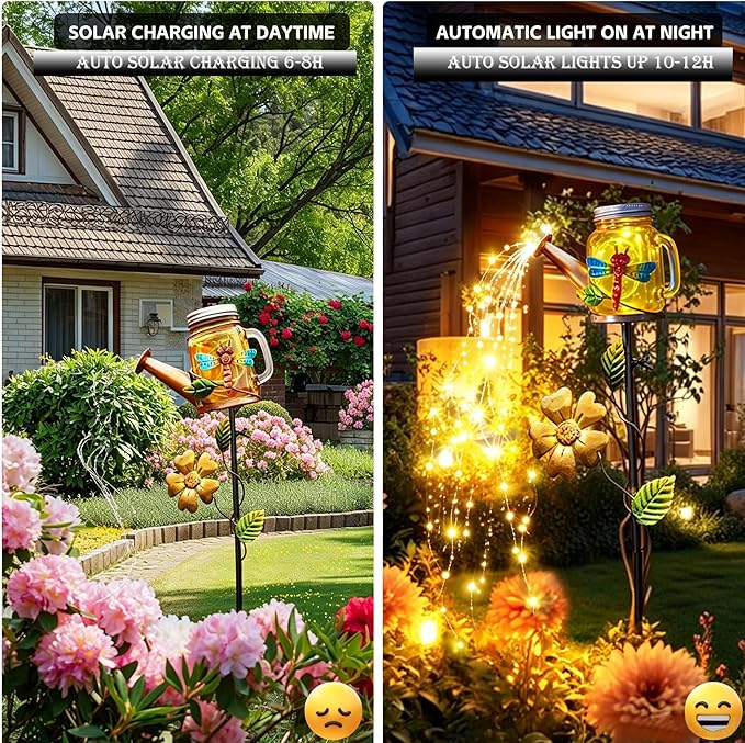 Solar Watering Can Light, Solar Yard Decorations Outdoor,Garden Decor Lights for Yard,IP65 Waterproof Hanging Lantern Lights,Outside Patio Lawn, Gifts for Mom Grandma Women Birthday