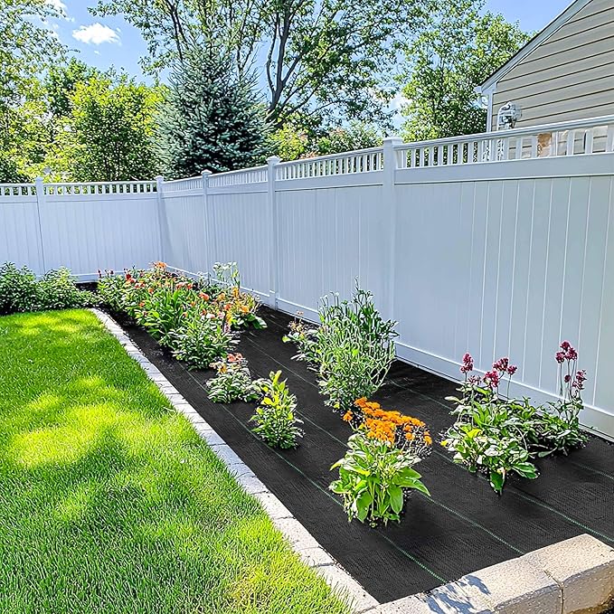 4FT x 50FT Weed Barrier Fabric Heavy Duty, 5.8oz Landscaping Fabric Woven Landscape Ground Cover for Gardens & Lawns