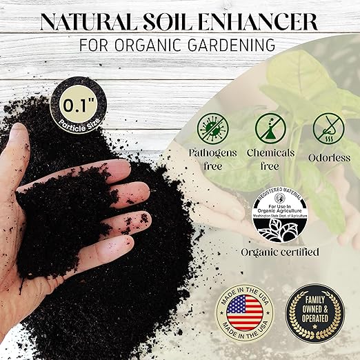 Organic Worm Castings (2 lb) Natural Soil Enhancer for Organic Gardening. Earthworm Castings Full of Micronutrients and Living Beneficial Microbes. Made from Vegetable and Fruit Discards