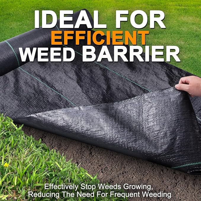 Weed Barrier Landscape Fabric Heavy Duty, 6FT x 300FT Thicken Garden Fabric Weed Mats Cloth, Durable Weed Control Mulch Breathable for Landscaping Weed Blocker Garden Bed Cover