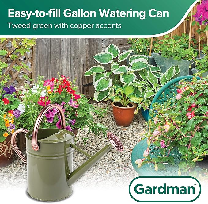 Gardman R34882 1 Gallon Watering Can, Tweed Green