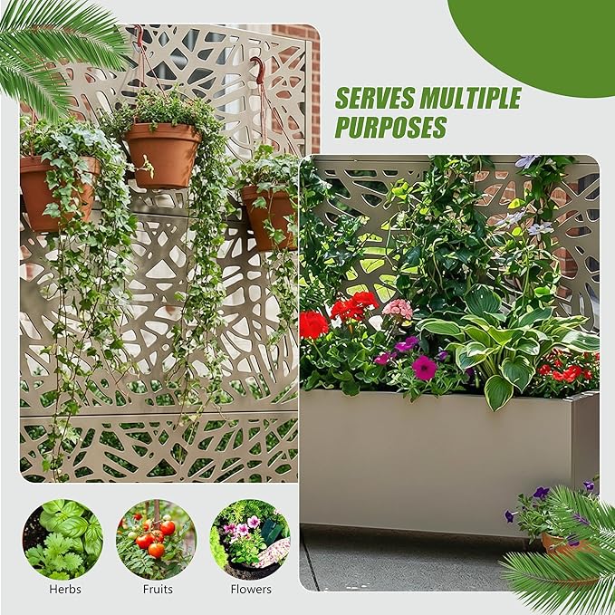 Casaphoria Metal Raised Garden Bed with Trellis and Wheels, 72"x47"x16" Arched Planter Box for Climbing Plants, Vegetables & Vines, Features Drainage Holes and Privacy Screen, Green-Net