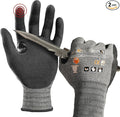 Schwer AIR-SKIN Cut Resistant Gloves AR5918 with Extreme Lightweight&Thin, Level 5 Wire Metal Gloves for Refined Work, Touch-screen, 3D-Comfort Fit, Breathable, Black 2 Pairs (S)