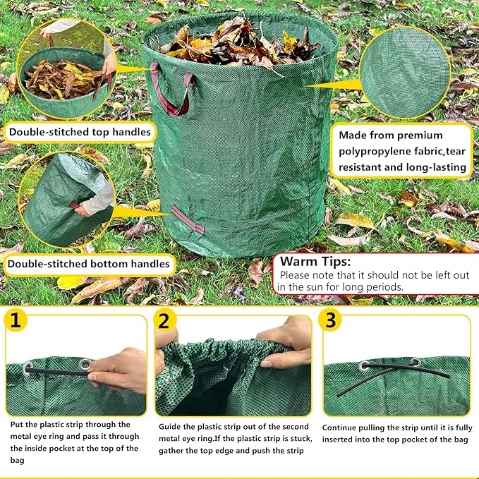 Leaf Scoops Hand Rakes, Leaf Scoops and Claws with Garden Bag and Gloves, Lightweight Plastic Leaf Scoop, Large Leaf Grabbers for Picking Up Leaves, Clippings, Grass(Scoops + Garden Bag)