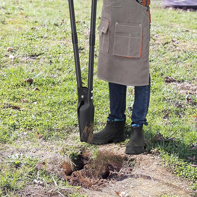 Post Hole Digger Tools, 54 inches Heavy Duty Hole Digger for Plants, Manual Gardening Digger Tools with Handles, Matte Black