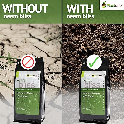 Worm Bliss (1 Gallon) + Neem Bliss (5lbs) - Worm Castings for Plants & Neem Cake for Plants - Neem Seed Meal - Neem Meal Fertilizer - Neem Powder for Plants - Earthworm Castings Organic Fertilizer