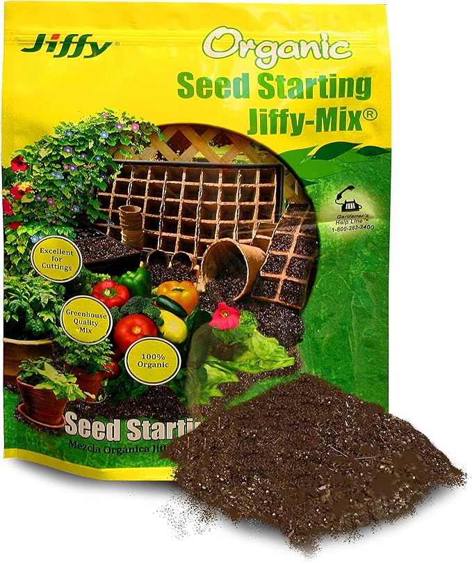 Jiffy Natural & Organic Seed Starting Soil Mix, 10 QT (2 Bags (20 QT)