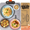 Electric Warming Tray, Rollable Silicone Warming Pad for Food with 4 Temperature Settings, auto Shut-Off, Great Food Warmer Mat for Parties, Buffets, Gatherings and Everyday Use - Gray