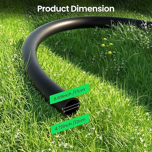 MIXC 1/2 Inch Drip Irrigation Tubing, 75FT Main Tubing Hose, Flexible PVC Hose for Irrigation Parts Drip Emitters Drip Irrigation Systems, Black